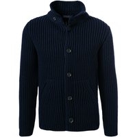 DANIELE FIESOLI Herren Cardigan blau Lammwolle unifarben von DANIELE FIESOLI