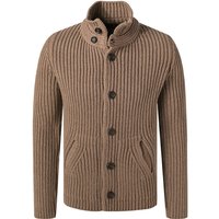 DANIELE FIESOLI Herren Cardigan braun Lammwolle unifarben von DANIELE FIESOLI