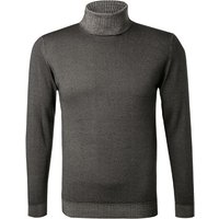 DANIELE FIESOLI Herren Rollkragenpullover grau Merinowolle unifarben von DANIELE FIESOLI