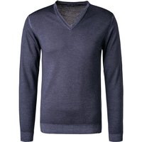 DANIELE FIESOLI Herren Pullover blau Merinowolle unifarben von DANIELE FIESOLI