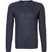 DANIELE FIESOLI Herren Pullover blau Merinowolle unifarben von DANIELE FIESOLI