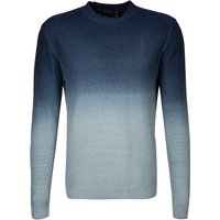 DANIELE FIESOLI Herren Pullover blau Merinowolle unifarben von DANIELE FIESOLI