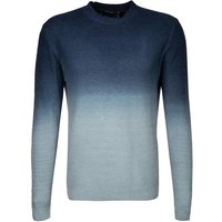 DANIELE FIESOLI Herren Pullover blau Merinowolle unifarben von DANIELE FIESOLI