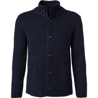DANIELE FIESOLI Herren Cardigan blau Lammwolle unifarben von DANIELE FIESOLI