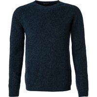 DANIELE FIESOLI Herren Pullover blau Merinowolle unifarben von DANIELE FIESOLI