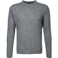 DANIELE FIESOLI Herren Pullover grau Merinowolle unifarben von DANIELE FIESOLI