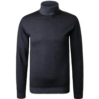 DANIELE FIESOLI Herren Rollkragenpullover blau Merinowolle unifarben von DANIELE FIESOLI