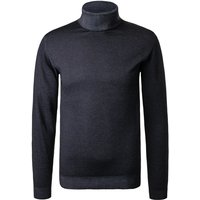 DANIELE FIESOLI Herren Rollkragenpullover blau Merinowolle unifarben von DANIELE FIESOLI