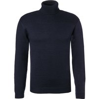 DANIELE FIESOLI Herren Rollkragenpullover blau Merinowolle unifarben von DANIELE FIESOLI