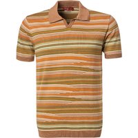 DANIELE FIESOLI Herren Polo-Shirt braun gestreift von DANIELE FIESOLI