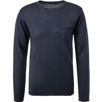 DANIELE FIESOLI Herren Pullover blau Merinowolle unifarben von DANIELE FIESOLI