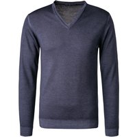 DANIELE FIESOLI Herren Pullover blau Merinowolle unifarben von DANIELE FIESOLI