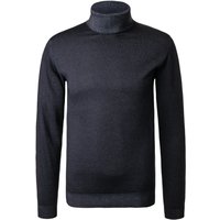 DANIELE FIESOLI Herren Rollkragenpullover blau Merinowolle unifarben von DANIELE FIESOLI