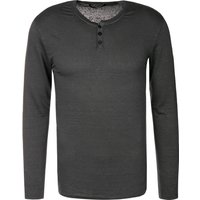 DANIELE FIESOLI Herren Longsleeve schwarz Leinen meliert von DANIELE FIESOLI