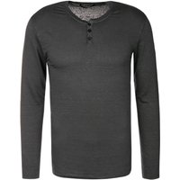 DANIELE FIESOLI Herren Longsleeve schwarz Leinen meliert von DANIELE FIESOLI