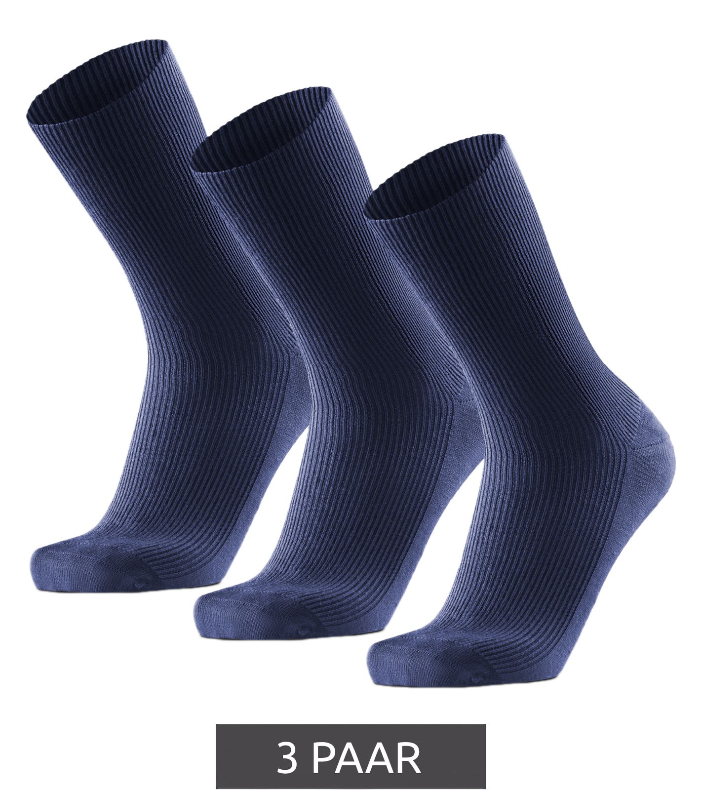 3 Paar DANISH ENDURANCE Bamboo Soft Top Herren und Damen Socken ohne Gummibund Crew-Strümpfe Diabetiker-Socken 150000 Navy von DANISH ENDURANCE