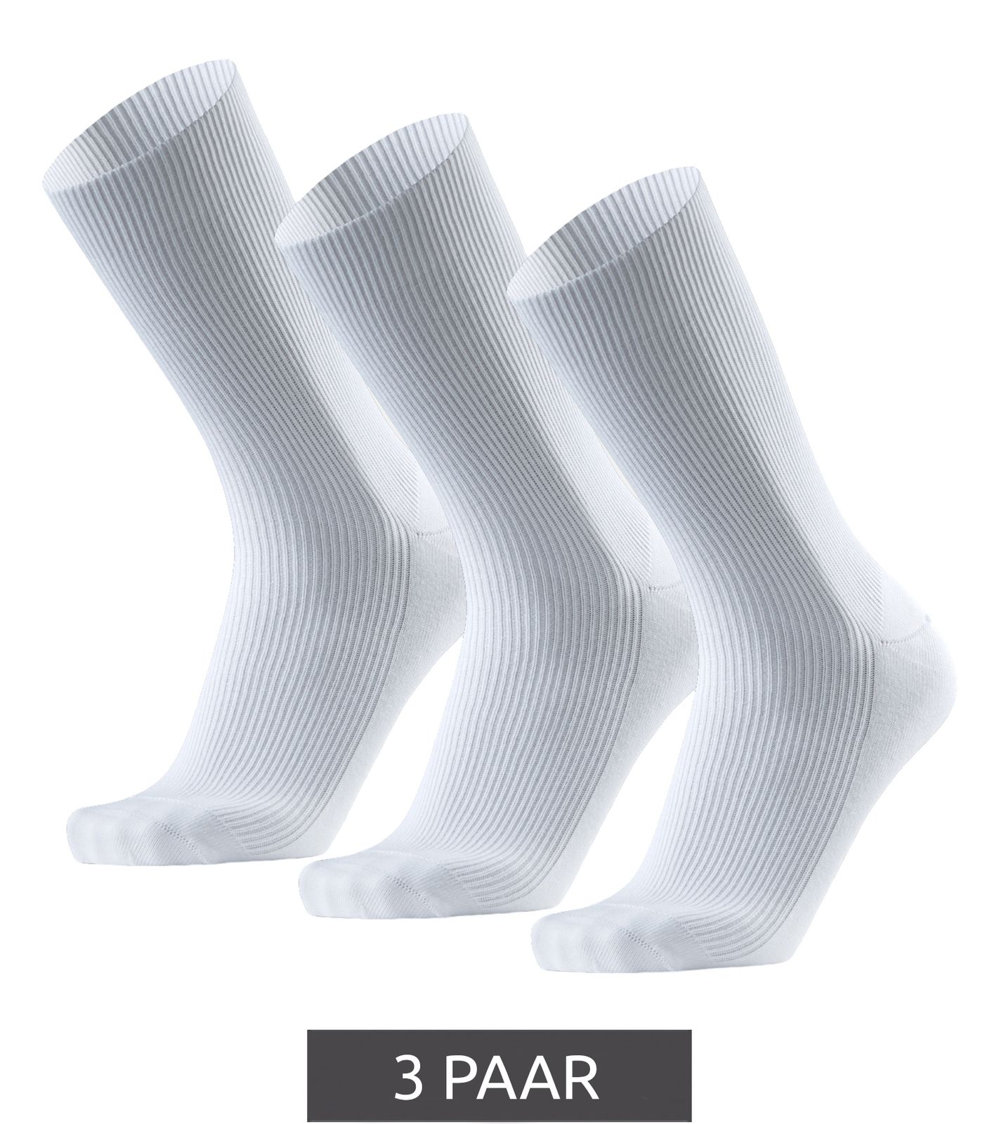 3 Paar DANISH ENDURANCE Bamboo Soft Top Herren und Damen Socken ohne Gummibund Crew-Strümpfe Diabetiker-Socken 150000 Weiß von DANISH ENDURANCE