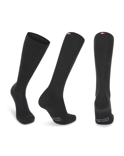 Abgestufte Kompression Socken für Männer & Frauen EU 43-47 // UK 9-12 Einfarbig Schwarz - 1 Paar von DANISH ENDURANCE