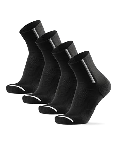 DANISH ENDURANCE Merino Fahrradsocken, Gepolstert, Atmungsaktiv, für Herren & Damen, 2 Paar, Schwarz, 39-42 von DANISH ENDURANCE