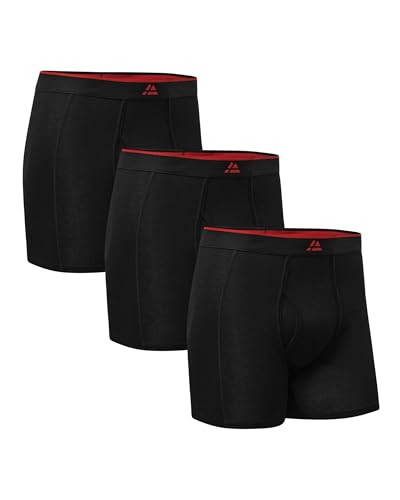 DANISH ENDURANCE 3er Pack Bambus Boxershorts Herren, Atmungsaktive Unterhosen Herren, Mit oder ohne Eingriff Schwarz XL von DANISH ENDURANCE