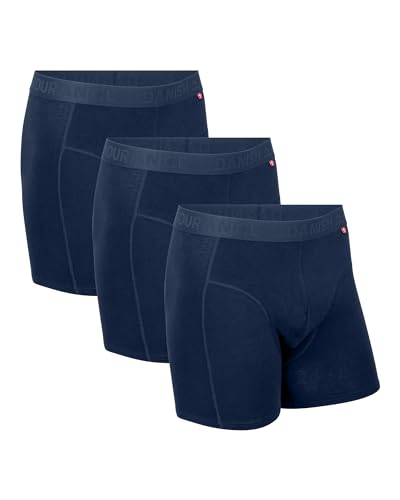 DANISH ENDURANCE 3er Pack Boxershorts Herren aus Bio-Baumwolle, Weicher Bund, Komfort Passform, Ohne Etikett, für Herren Marineblau 3XL von DANISH ENDURANCE