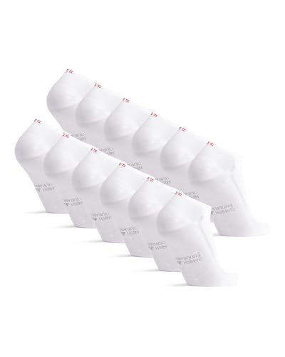 DANISH ENDURANCE 6 Paare Low-Cut Socken für Damen & Herren (Weiß, 35-38) von DANISH ENDURANCE