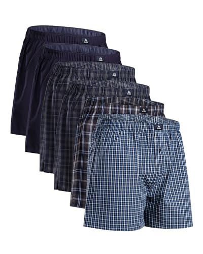 DANISH ENDURANCE 6er Pack American Boxershorts, 100% Bio-Baumwolle, Weich, Atmungsaktiv, für Herren Blau/Grau Mix 6er Pack L von DANISH ENDURANCE