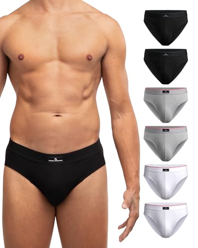 DANISH ENDURANCE 6er Pack Herren Slips, Klassischer Slip Herren aus Baumwolle, Weiche Unterwäsche, Mehrfarbig (2X Schwarz, 2X Grau, 2X Weiß), XL von DANISH ENDURANCE