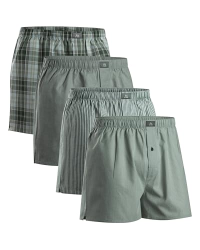 DANISH ENDURANCE American Boxershorts (4er|6er Pack), 100% Bio-Baumwolle, für Herren & Jungen, Grün/Streifen Mix 4er Pack, XXL von DANISH ENDURANCE