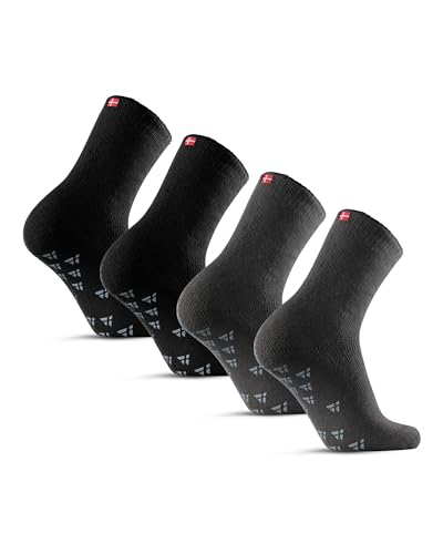 DANISH ENDURANCE Anti-Rutsch Thermo-Socken 2er-Pack Mehrfarbig (1x Schwarz, 1x Grau) 35-38 von DANISH ENDURANCE