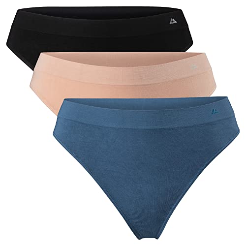 DANISH ENDURANCE 3er Pack String-Tangas aus superweichem Material XL/XXL Mehrfarbig (1x Schwarz, 1x Lyon-blau, 1x Nude Beige) von DANISH ENDURANCE