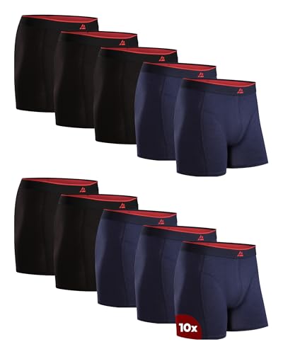 DANISH ENDURANCE Bambus Boxershorts Herren (6er/10er Pack), Superweich & Atmungsaktiv, Unterhosen Herren mit oder ohne Eingriff Mehrfarbig (5X Schwarz, 5X Marineblau) XL von DANISH ENDURANCE