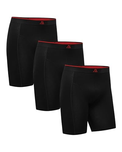DANISH ENDURANCE Bambus Boxershorts Herren mit langem Bein, Superweich & Atmungsaktiv, 3 oder 6er Pack Schwarz 3XL von DANISH ENDURANCE
