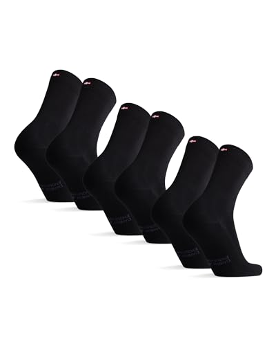 DANISH ENDURANCE Klassische Socken für Herren & Damen, für Business, Sport & Freizeit, 3 Paar, Weich, Atmungsaktiv, Leicht, Langlebig, optimaler Feuchtigkeitstransport (Schwarz, 39-42) von DANISH ENDURANCE