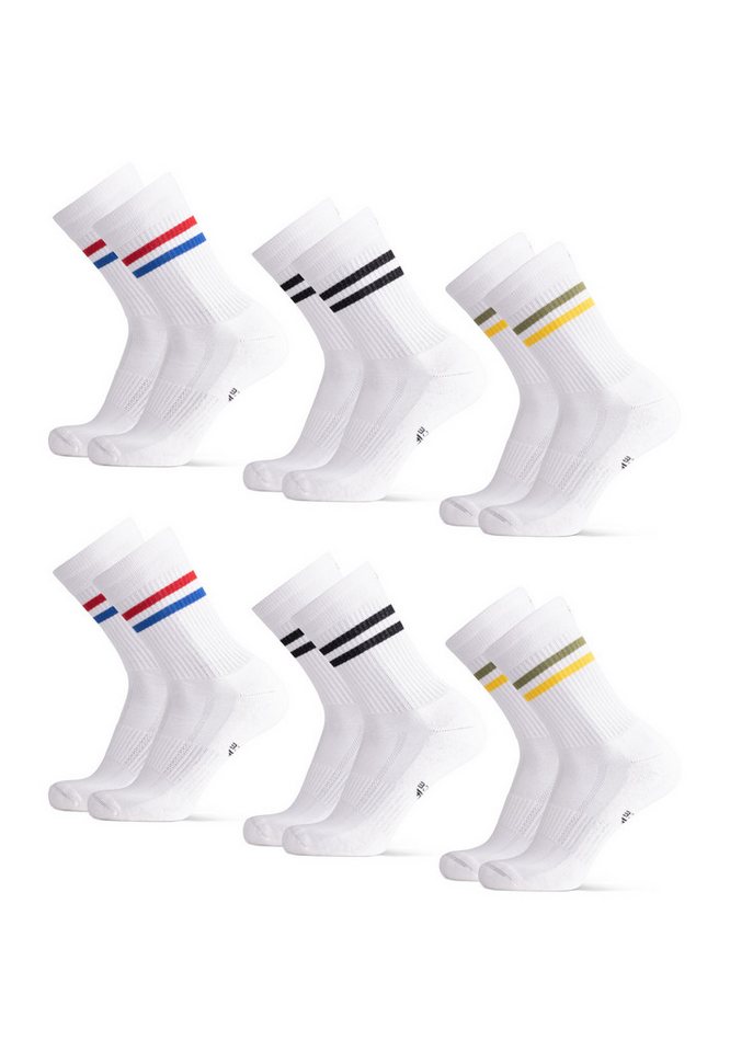 DANISH ENDURANCE Basicsocken Tennis Crew 6 Paar Baumwolle Tennissocken – Bequem, Atmungsaktiv & Retro von DANISH ENDURANCE