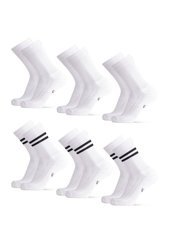 DANISH ENDURANCE Basicsocken Tennis Crew 6 Paar Baumwolle Tennissocken – Bequem, Atmungsaktiv & Retro von DANISH ENDURANCE