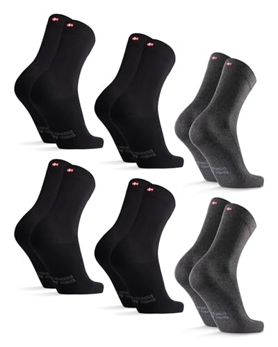 DANISH ENDURANCE Baumwollsocken 6 Paare (Mehrfarbig (4 x schwarz, 2 x grau), EU 39-42) von DANISH ENDURANCE