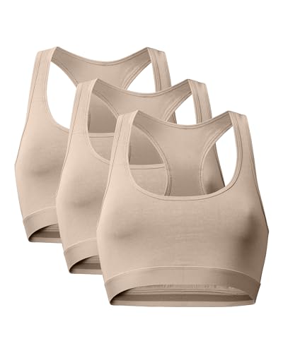 DANISH ENDURANCE Bralette-BH aus Bio-Baumwolle, Bequem, Weich, Ohne Bügel, für Damen Beige L von DANISH ENDURANCE