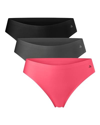 DANISH ENDURANCE Damen Tanga Seamless 3 Pack (Mehrfarbig (1 x Schwarz, 1 x Grau, 1 x Pink), Large) von DANISH ENDURANCE