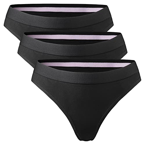 DANISH ENDURANCE Damen Tanga aus Bio-Baumwolle 3 Pack (Schwarz, X-Small) von DANISH ENDURANCE