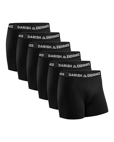 DANISH ENDURANCE Herren Boxershorts, 6 Pack, Retroshorts aus weicher Baumwolle (Schwarz, Medium) von DANISH ENDURANCE