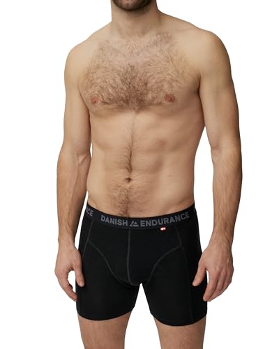 DANISH ENDURANCE Herren Boxershorts aus Merinowolle Schwarz Melange L von DANISH ENDURANCE