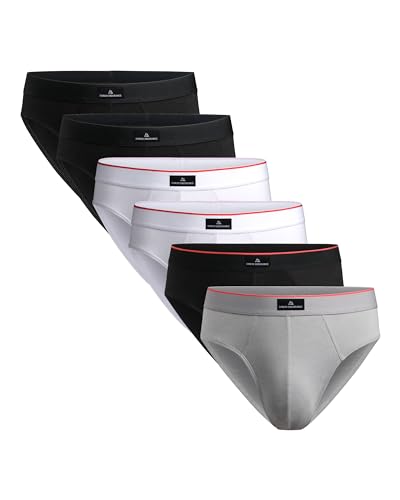 DANISH ENDURANCE Herren Slip aus Baumwolle Mehrfarbig (2X Schwarz, 2X Weiß, 1x Schwarz/Rot, 1x Grau) 3XL von DANISH ENDURANCE