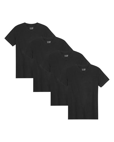 DANISH ENDURANCE Kurzarm Herren T Shirt aus Modal & Bio-Baumwolle, V-Ausschnitt, 1er, 2er oder 4er Pack Schwarz M von DANISH ENDURANCE