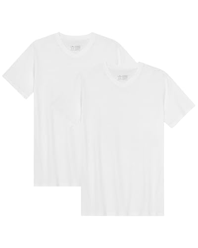 DANISH ENDURANCE Kurzarm Herren T Shirt aus Modal & Bio-Baumwolle, V-Ausschnitt, 1er, 2er oder 4er Pack, V-Ausschnitt - Weiß - 2er Pack, 2XL von DANISH ENDURANCE