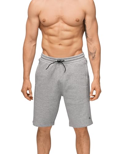 DANISH ENDURANCE Kurze Sportshorts aus Baumwolle, Sweatshorts mit Taschen, für Herren, Grau Melange, 2XL von DANISH ENDURANCE