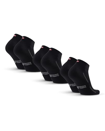 DANISH ENDURANCE Kurze Sportsocken aus Bio-Baumwolle, Alltag und Fitnessstudio, Unisex, Herren & Damen, (3│6 Pack) Schwarz 39-42 von DANISH ENDURANCE