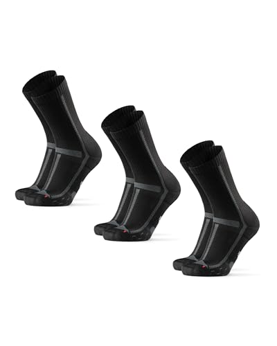 DANISH ENDURANCE Crew Laufsocken (3|5 Paar), Halbhohe Sportsocken, Kompression, Unisex, für Damen & Herren, Schwarz/Grau, 39-42 von DANISH ENDURANCE