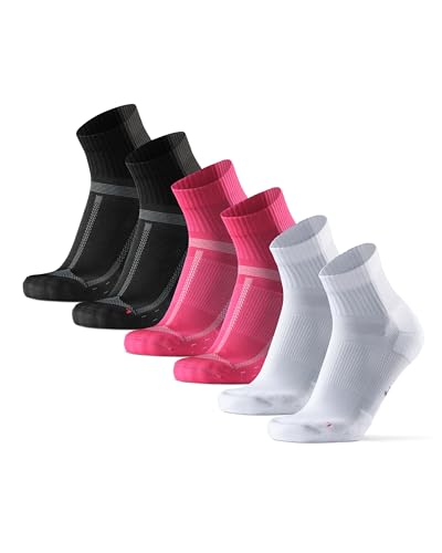 DANISH ENDURANCE Laufsocken für Lange Distanzen 3 Paare, für Damen & Herren, Sportsocken (Mehrfarbig (1x Schwarz, 1x Pink, 1x Weiß), 39-42) von DANISH ENDURANCE