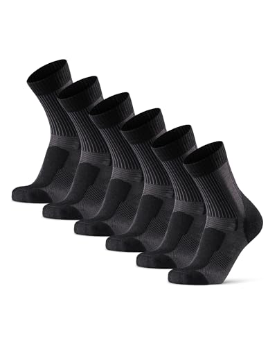 DANISH ENDURANCE Leichte Merino Wolle Wandersocken, Sommer Wollsocken, Unisex, für Herren & Damen, 3 Paar, Schwarz, 43-47 von DANISH ENDURANCE